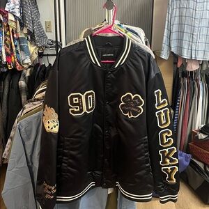 Lucky Brand Varsity Jacket Navy with Iconic Patches
